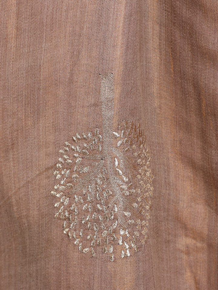 Rose Moonlight Zari Tree 100% Fine Wool Stole - 357