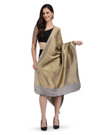 Grey Zari Reversible 100% Fine Wool Shawl-136