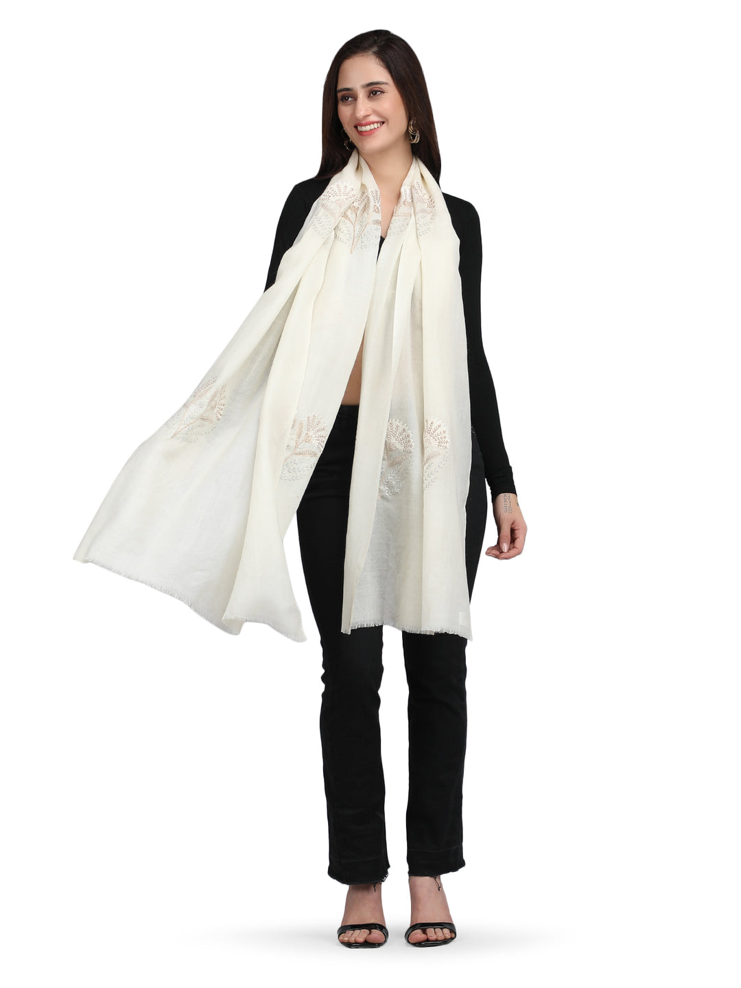 White Tree 100% Fine Wool Stole - 362