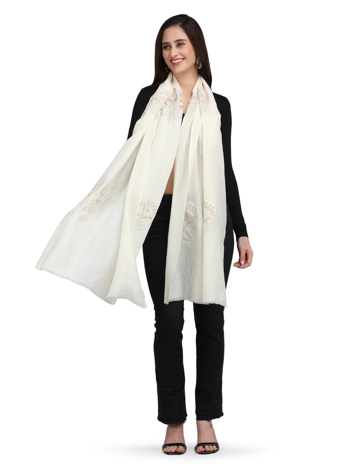 White Tree 100% Fine Wool Stole - 362