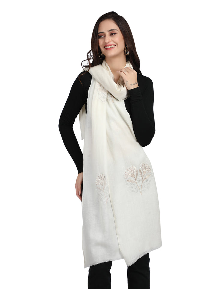 White Tree 100% Fine Wool Stole - 362