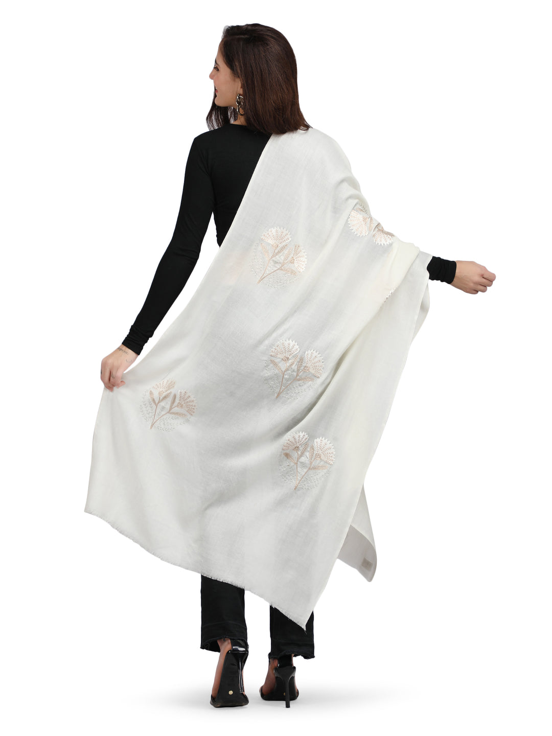 White Tree 100% Fine Wool Stole - 362