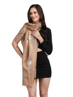 Copper Moonlight Zari Tree 100% Fine Wool Stole - 363