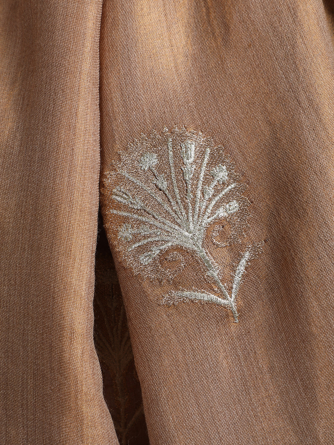 Copper Moonlight Zari Tree 100% Fine Wool Stole - 363