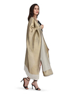 Ivory Zari Reversible 100% Fine Wool Stole-364