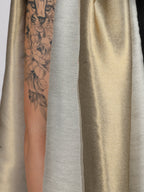 Ivory Zari Reversible 100% Fine Wool Stole-364