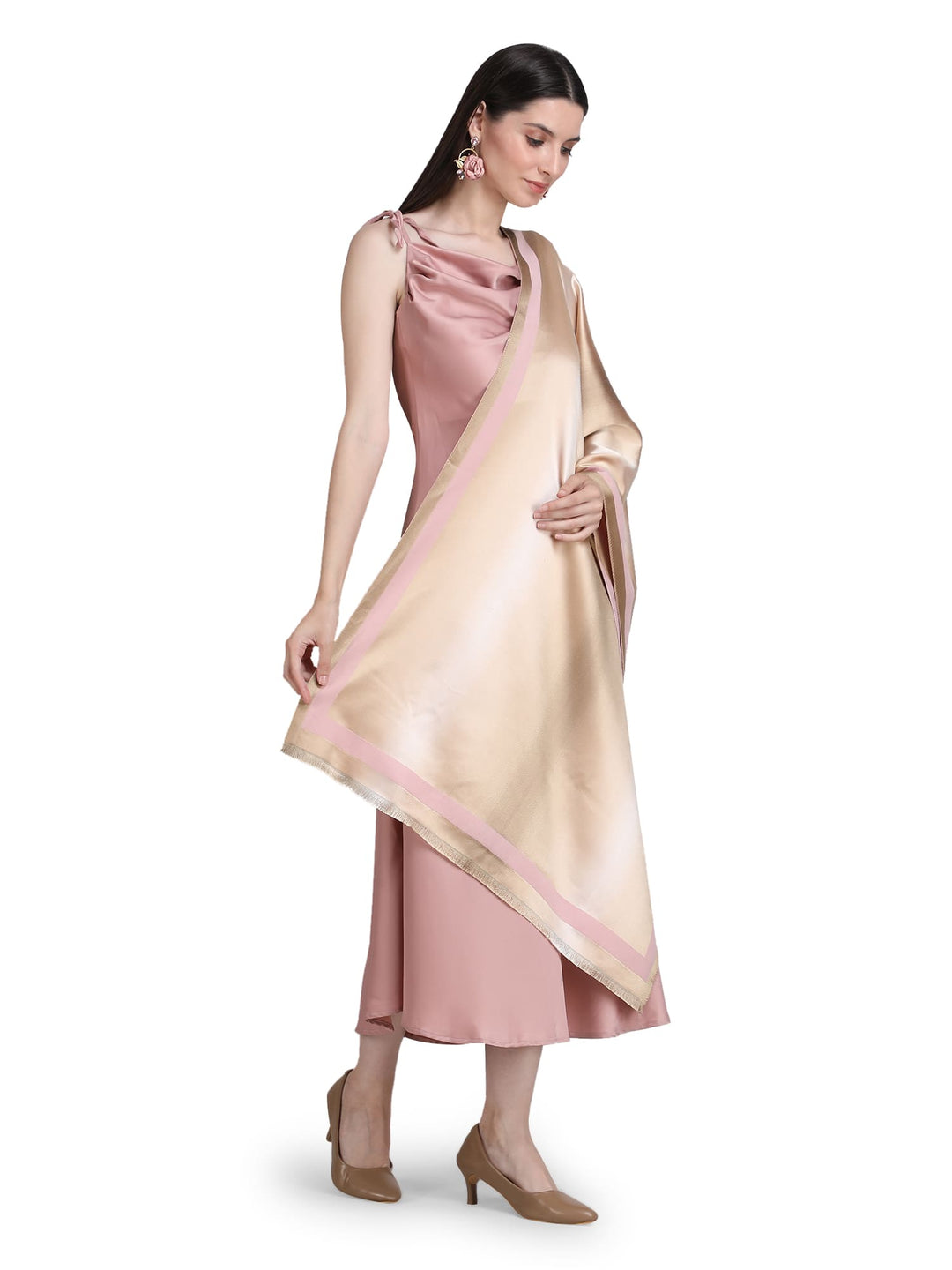Pink Twilight Acrylic Stole - Fawn