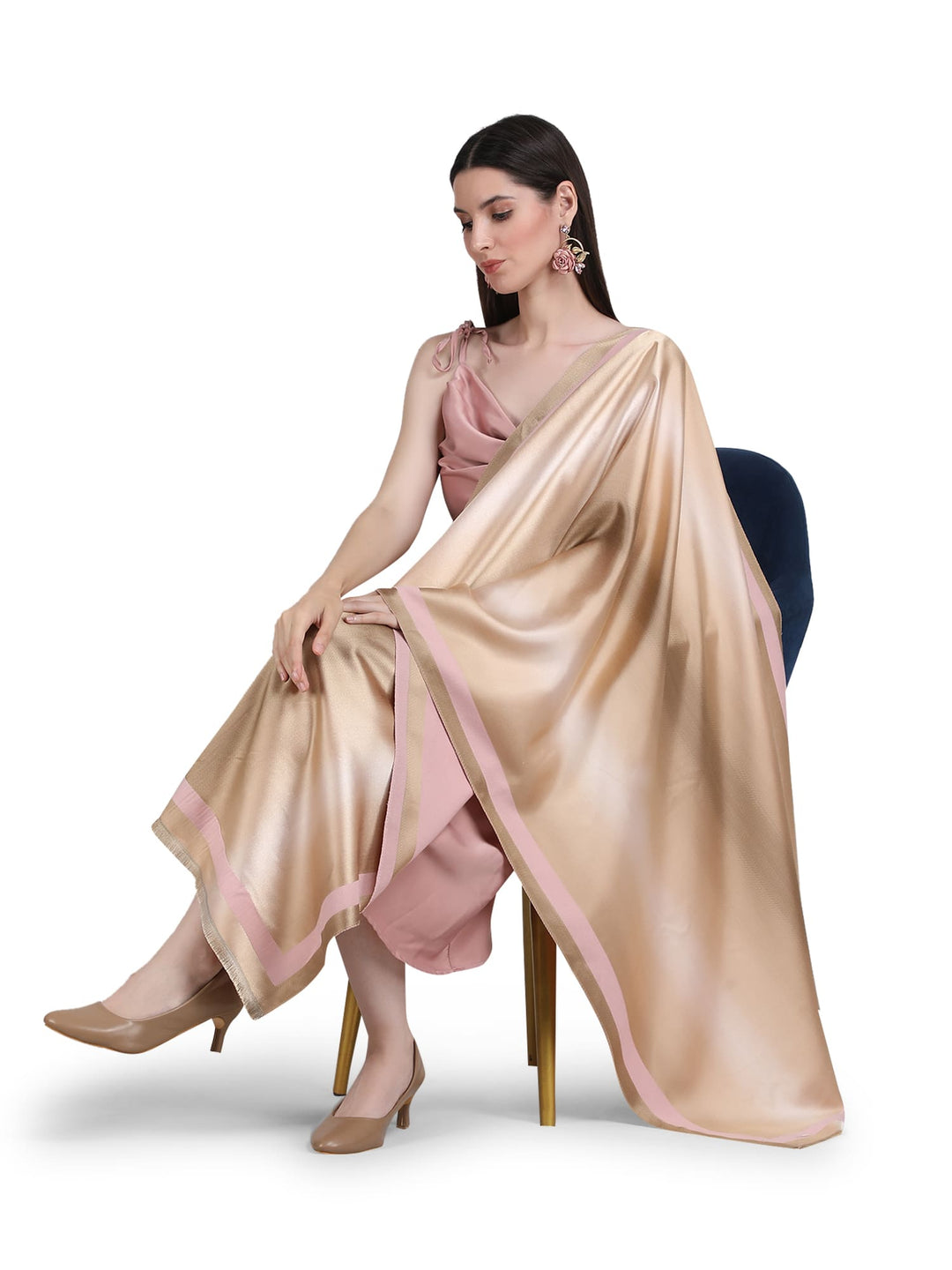 Pink Twilight Acrylic Stole - Fawn