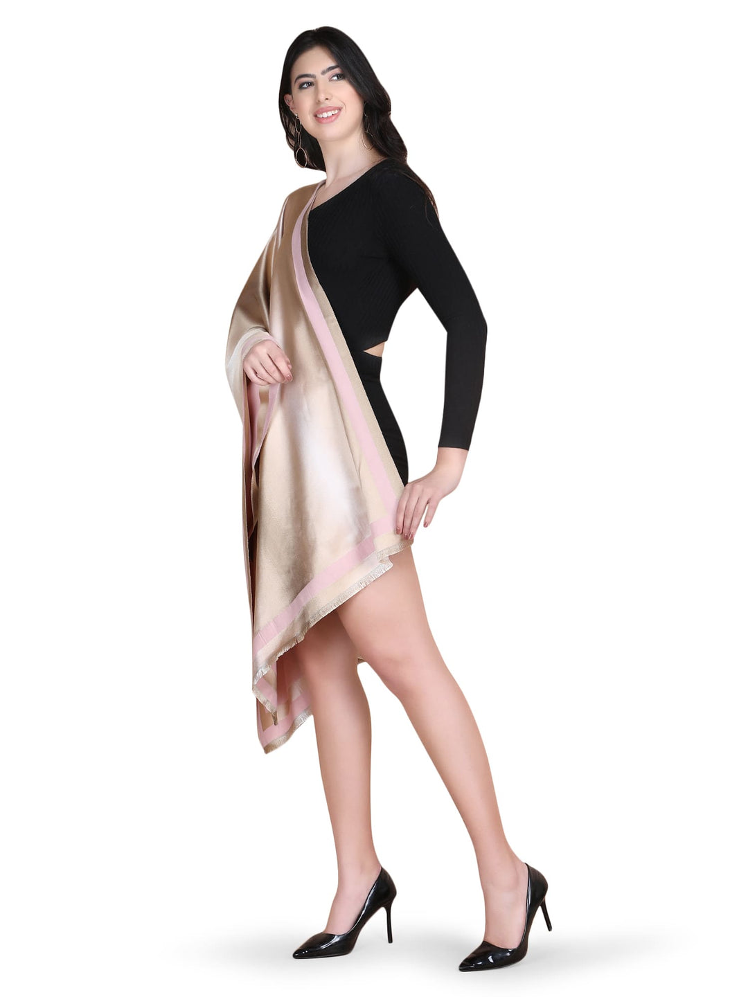 Pink Twilight Acrylic Stole - Fawn