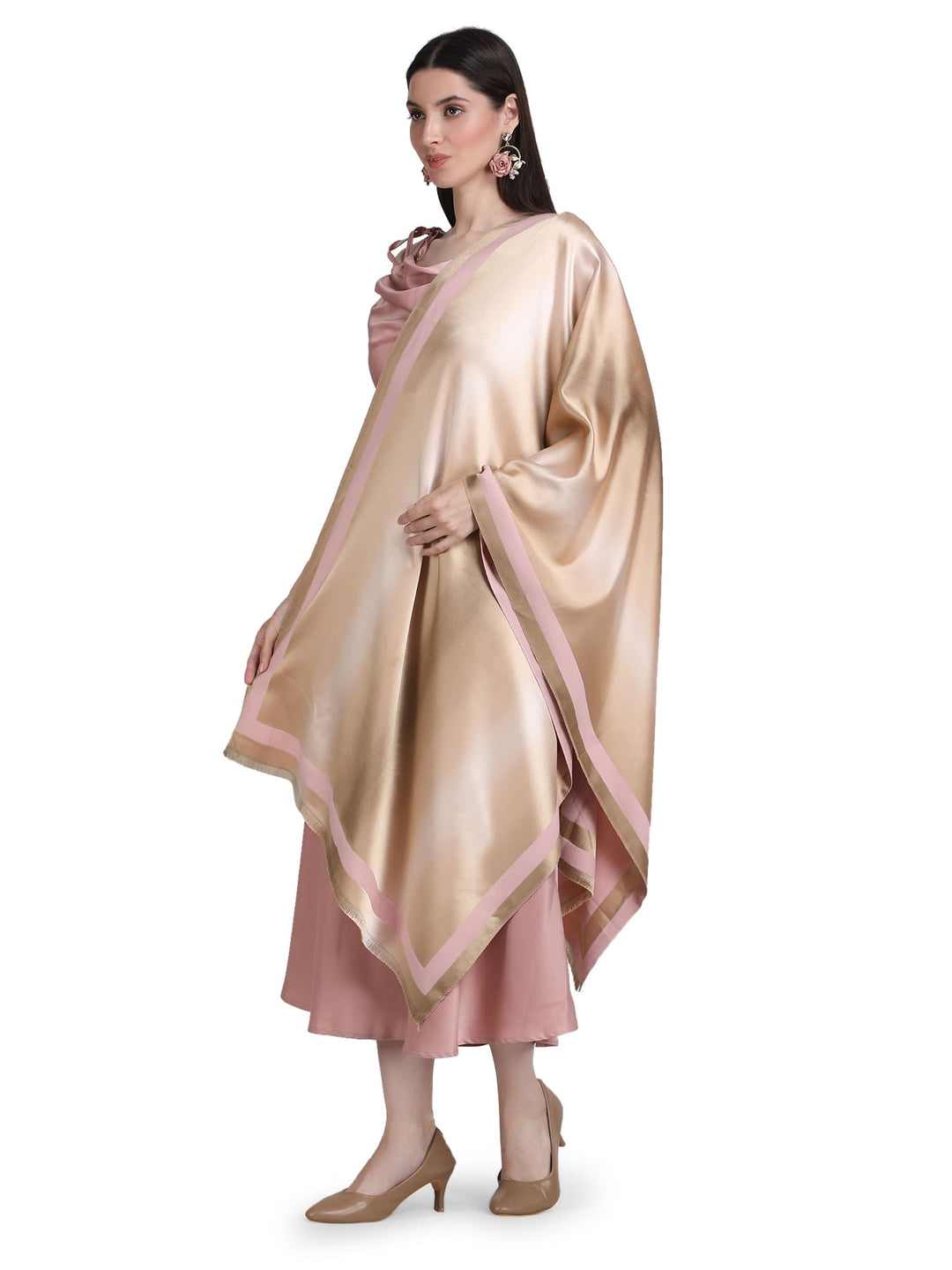 Pink Twilight Acrylic Stole - Fawn