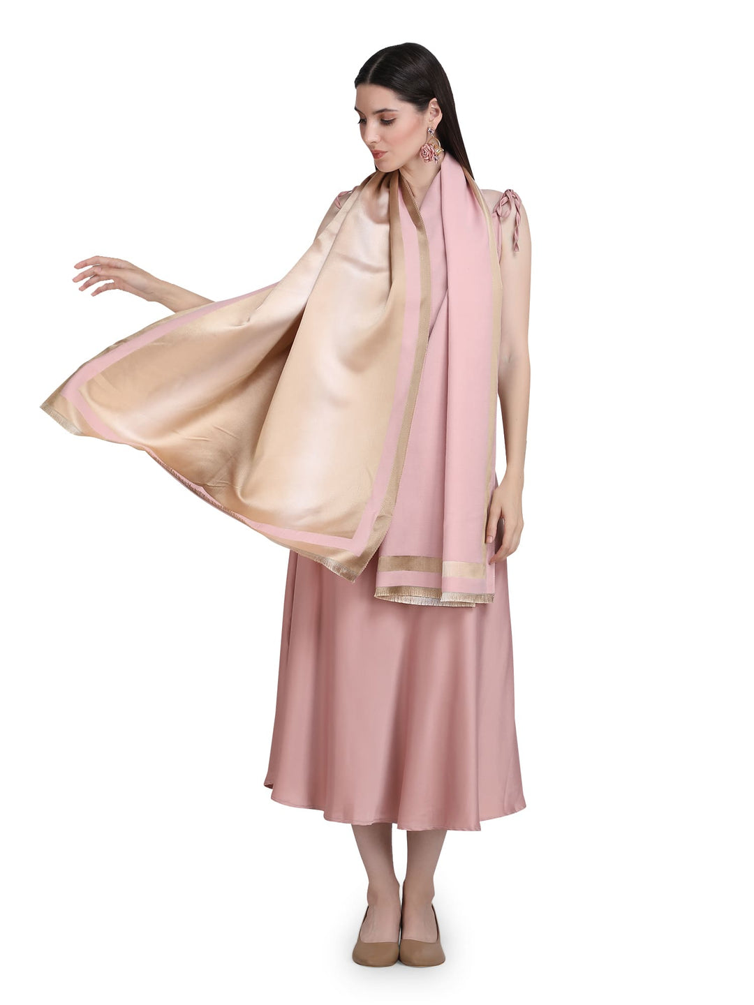Pink Twilight Acrylic Stole - Fawn