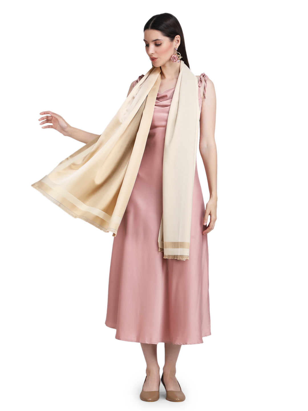 Beige Twilight Acrylic Stole - Fawn