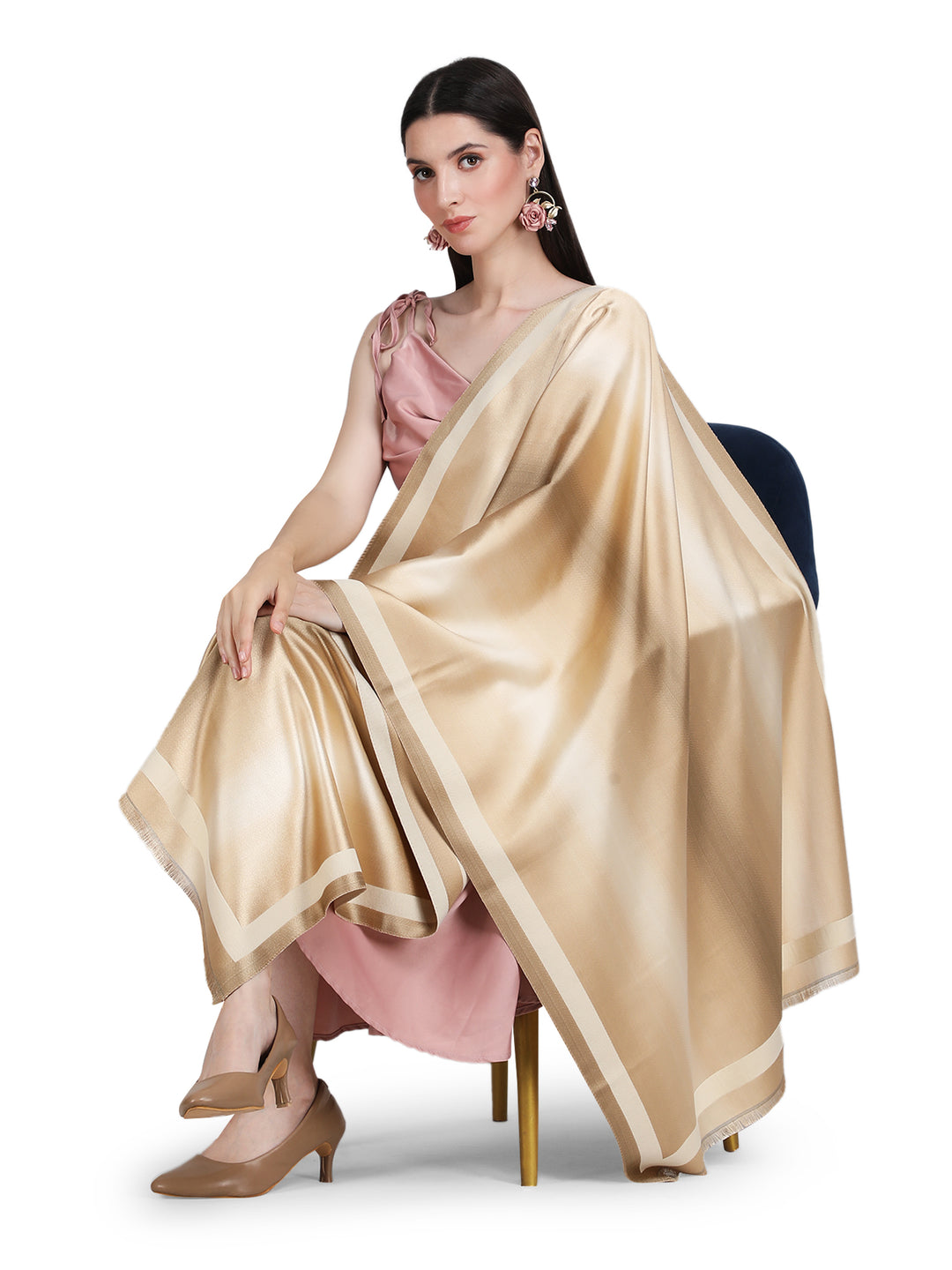 Beige Twilight Acrylic Stole - Fawn