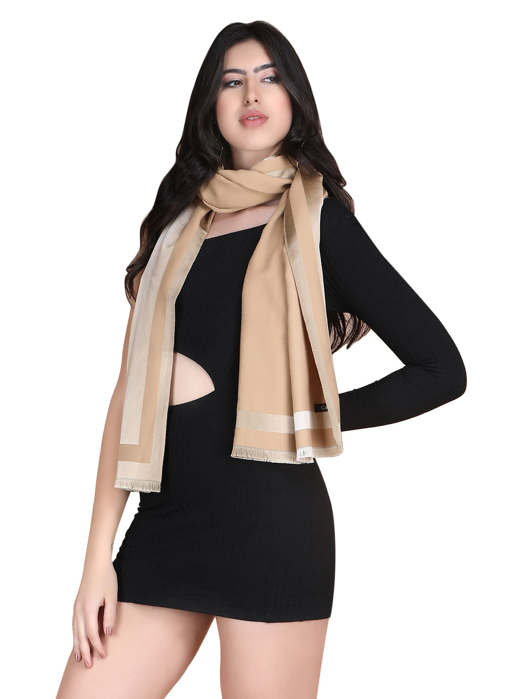Golden Twilight Acrylic Stole - Fawn