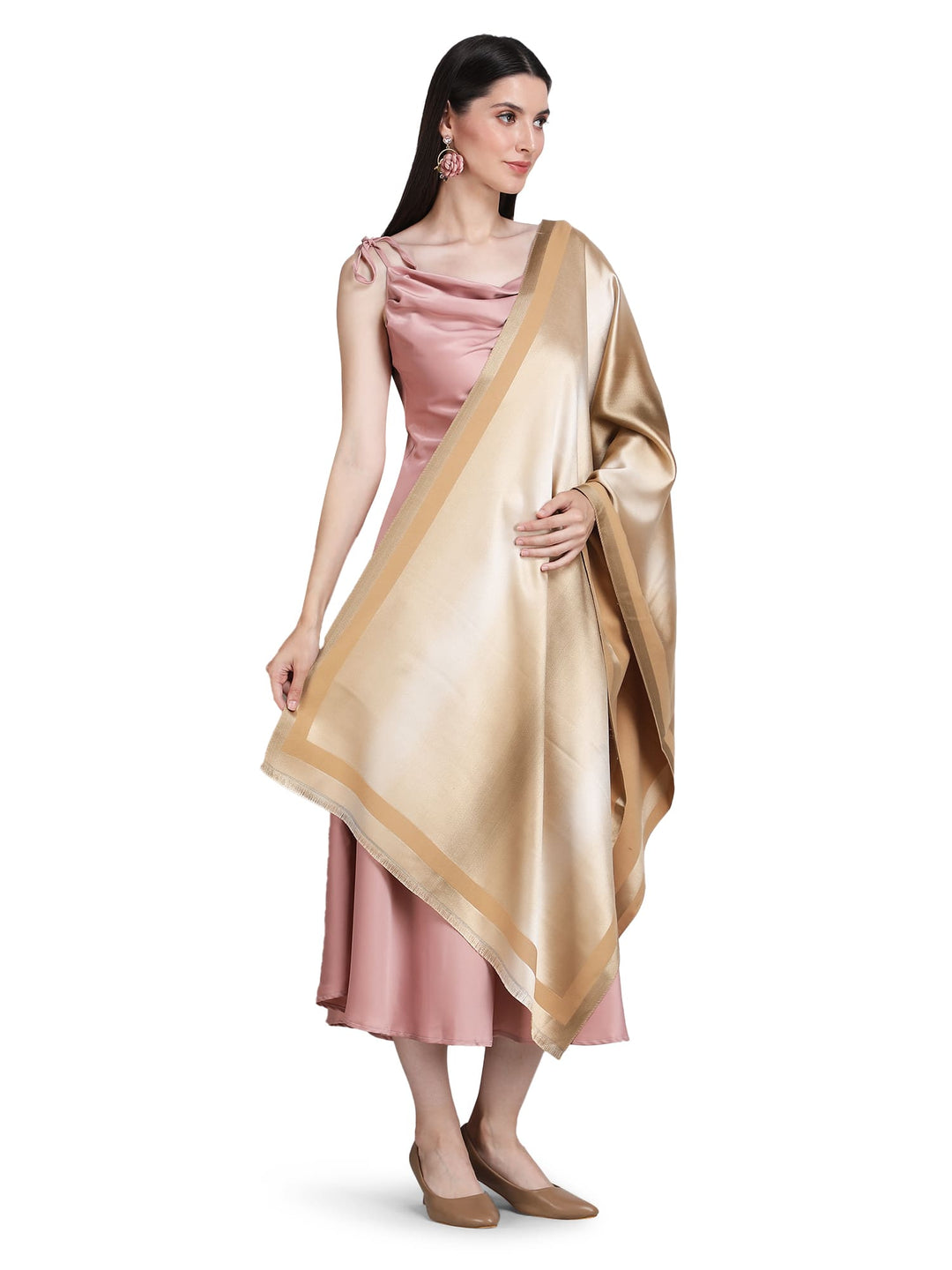 Golden Twilight Acrylic Stole - Fawn