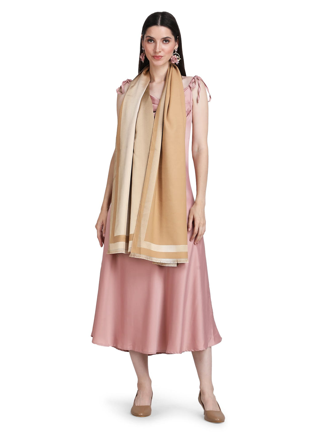 Golden Twilight Acrylic Stole - Fawn