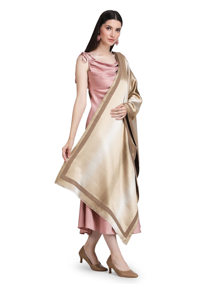 Brown Twilight Acrylic Stole - Fawn