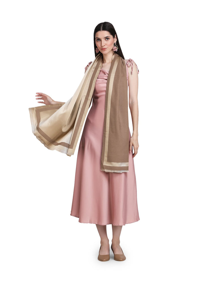 Brown Twilight Acrylic Stole - Fawn