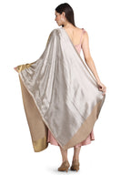 Silver & Gold Zari Reversible Stole- 404 - Beige