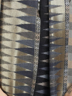 Black Zari Leheriya 100% Fine Wool Stole - Reversible- 369