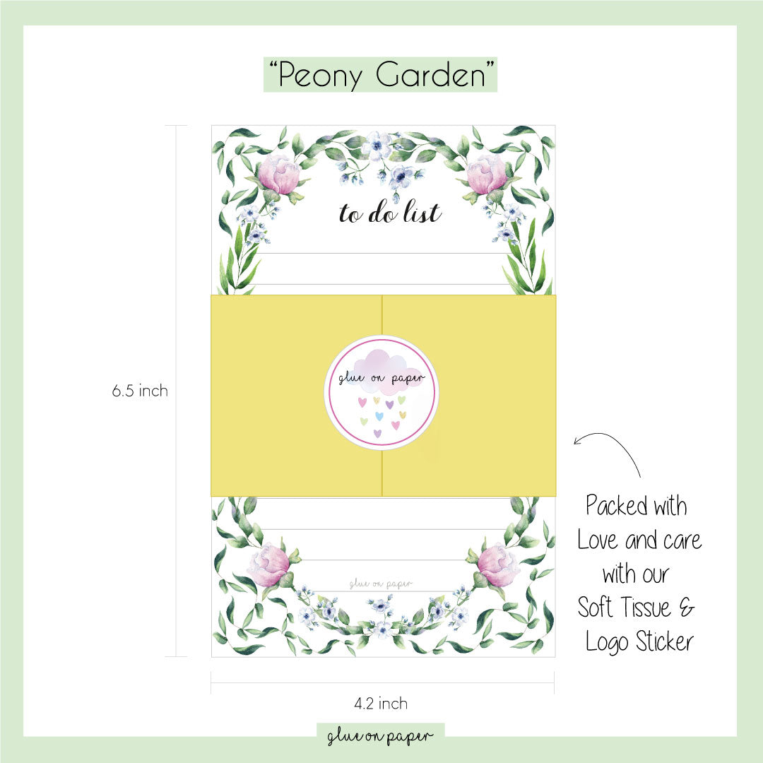 Peony Garden Notepad - Glue On Paper