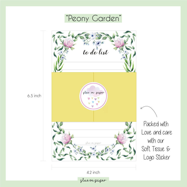 Peony Garden Notepad - Glue On Paper