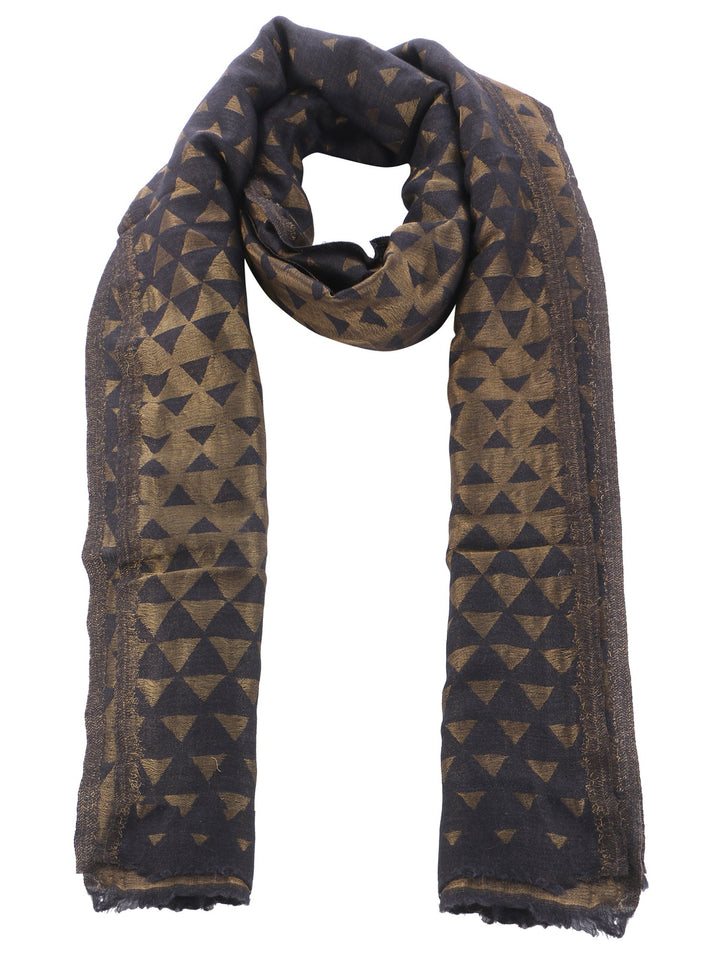 Black Pyramid Zari Fine Wool Shawl