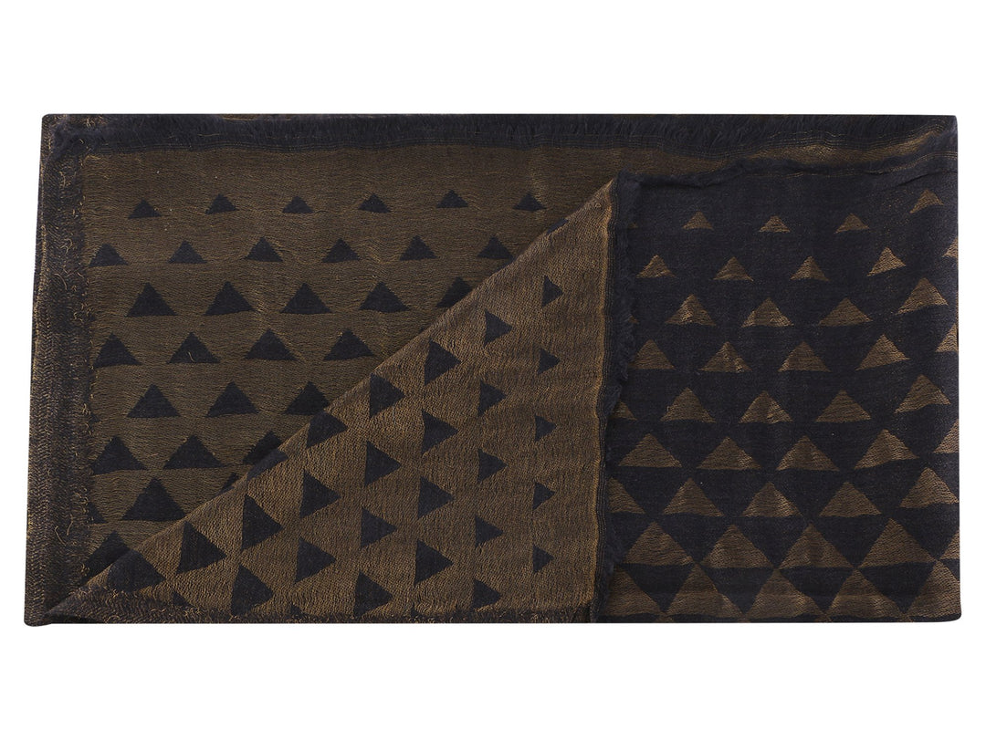 Black Pyramid Zari Fine Wool Shawl