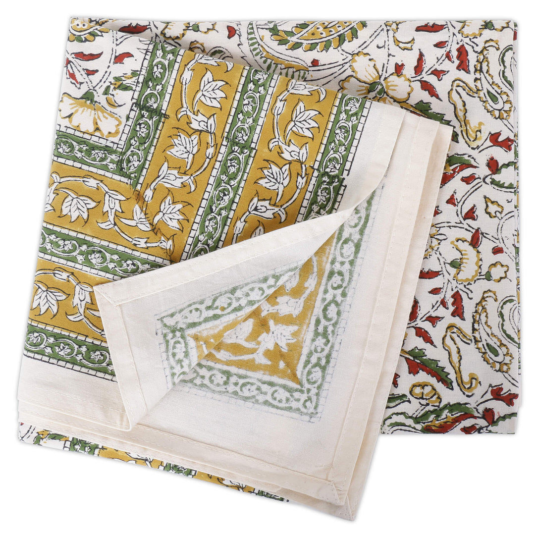 Jaipuri Square Cotton Table Cover - 7872