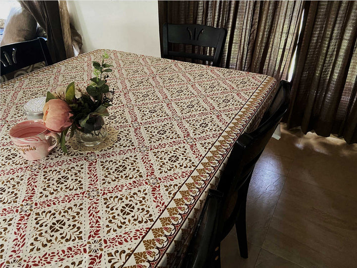 Jaipuri 6 Seater Cotton Table Cover  - 7912