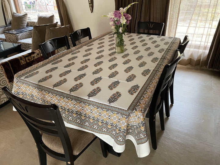 Jaipuri 6 Seater Cotton Table Cover - 8020