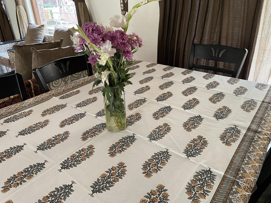 Jaipuri 6 Seater Cotton Table Cover - 8020