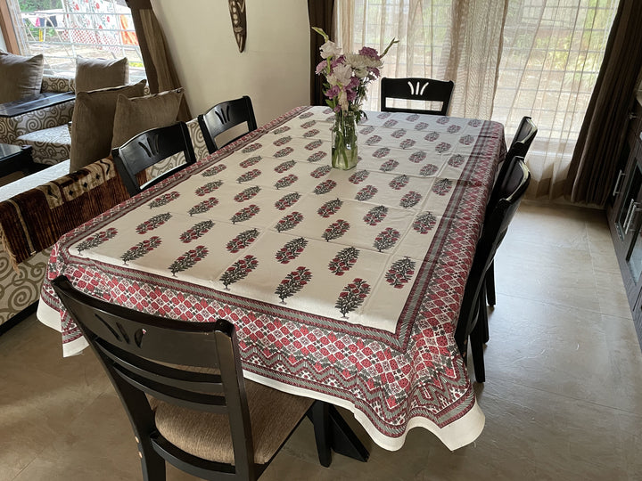 Jaipuri 6 Seater Cotton Table Cover - 8021