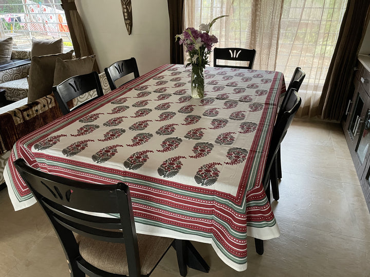 Jaipuri 6 Seater Cotton Table Cover - 8026