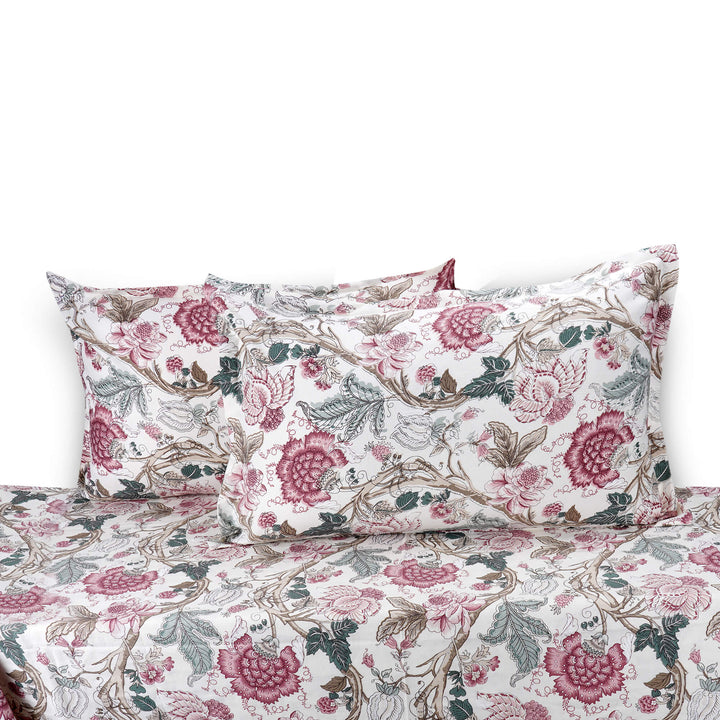 Blossoms Cotton Double Bedsheet - Pink