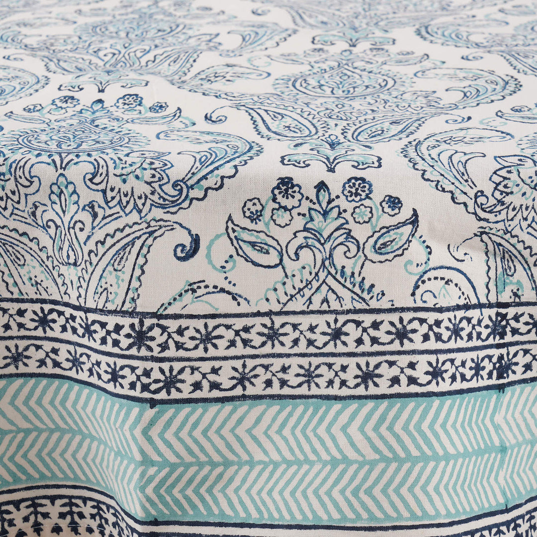 Jaipuri Hand Block Printed Round 100% Cotton Table Cover - 01