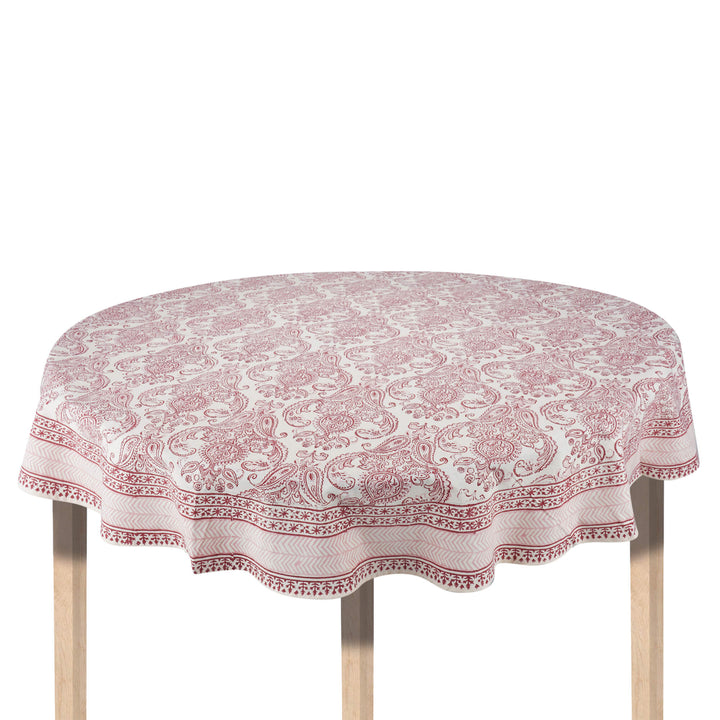 Jaipuri Hand Block Printed Round 100% Cotton Table Cover - 01