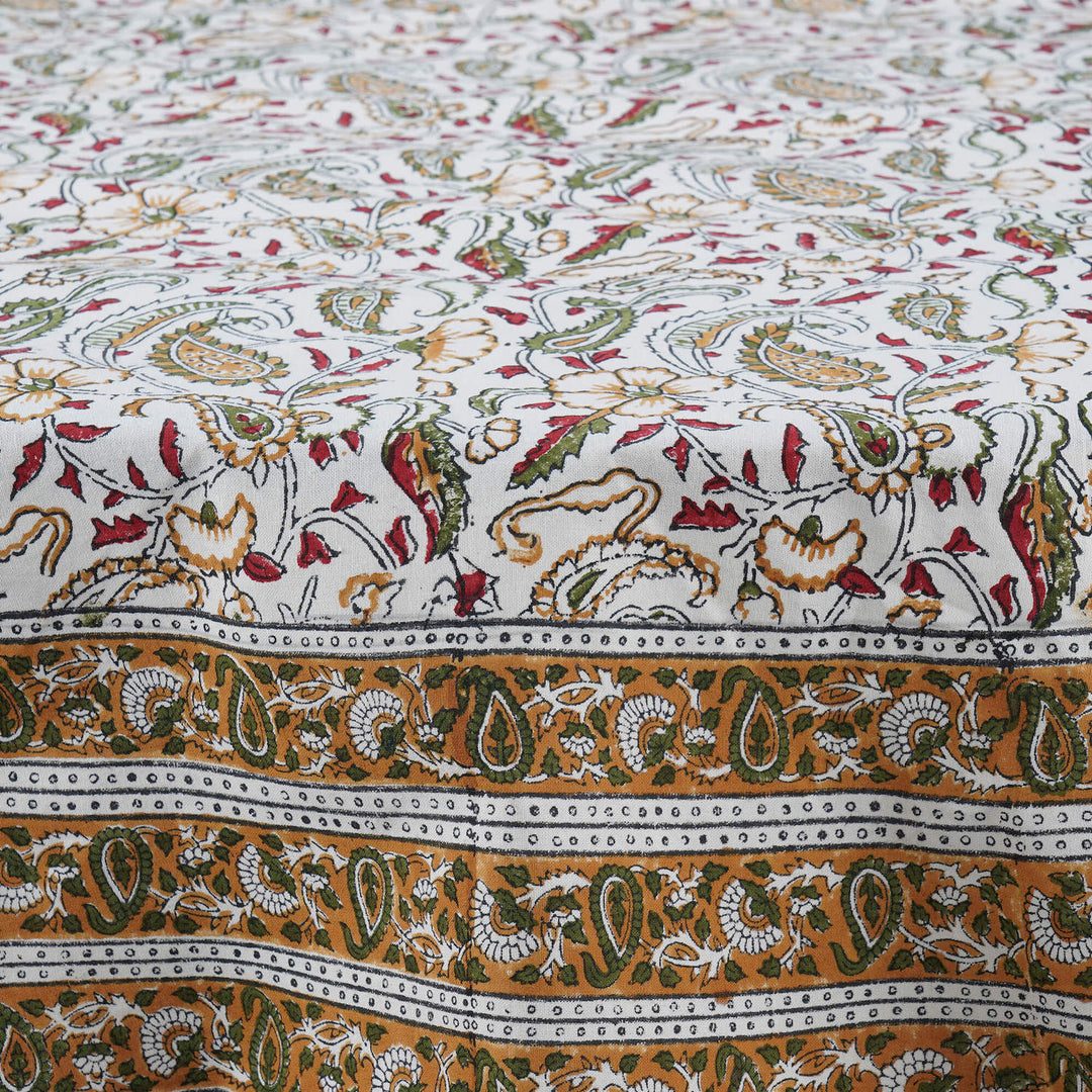 Jaipuri Hand Block Printed Round 100% Cotton Table Cover - 01