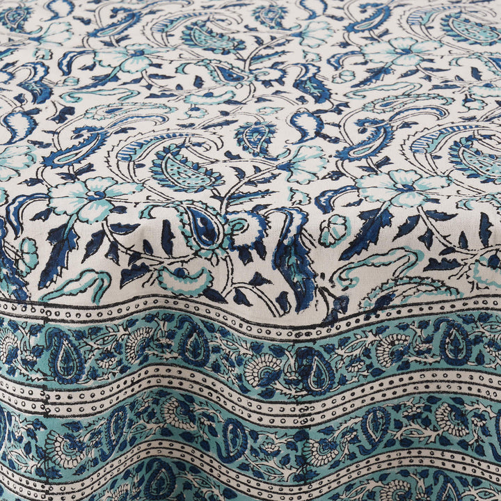 Jaipuri Hand Block Printed Round 100% Cotton Table Cover - 01