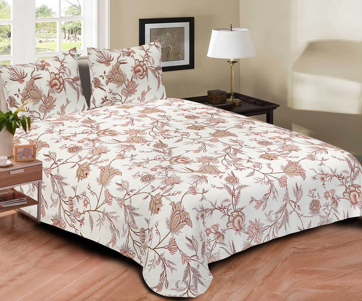 Blossoms Cotton Bedsheet King Size - Bell Flowers