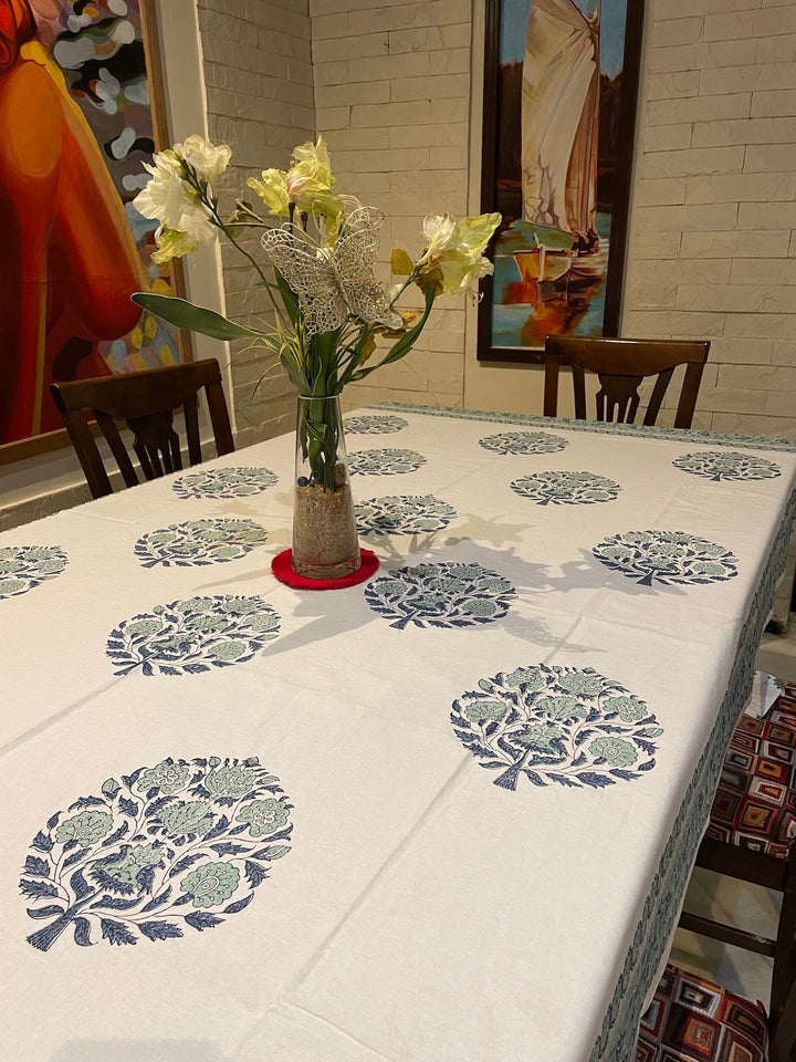 6 Seater Table Cover & Table Runner (13 x 54 inches) Combo Set - 107