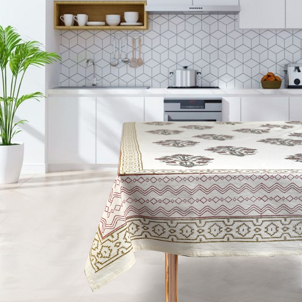 Jaipuri 4 Seater Cotton Table Cover - 101