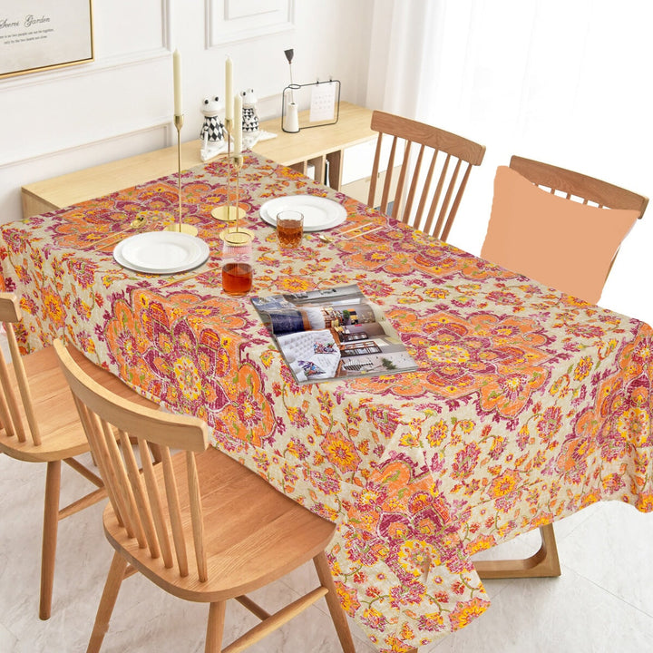 Jaipuri Square Cotton Table Cover - 113