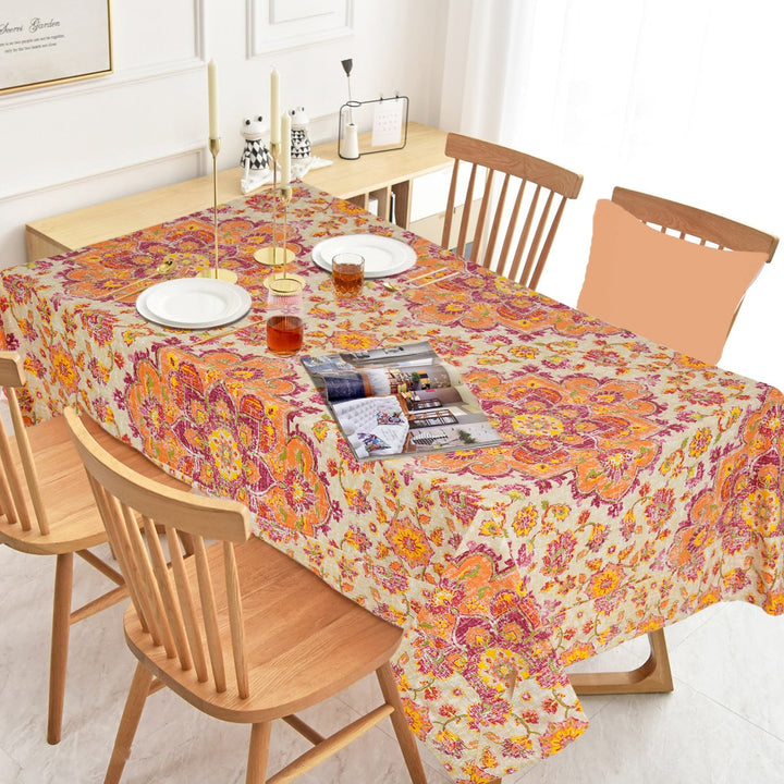 Jaipuri 4 Seater Cotton Table Cover - 118