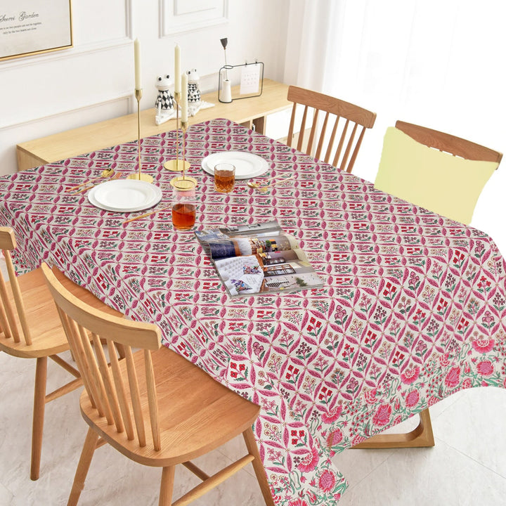 Jaipuri 4 Seater Cotton Table Cover - 123