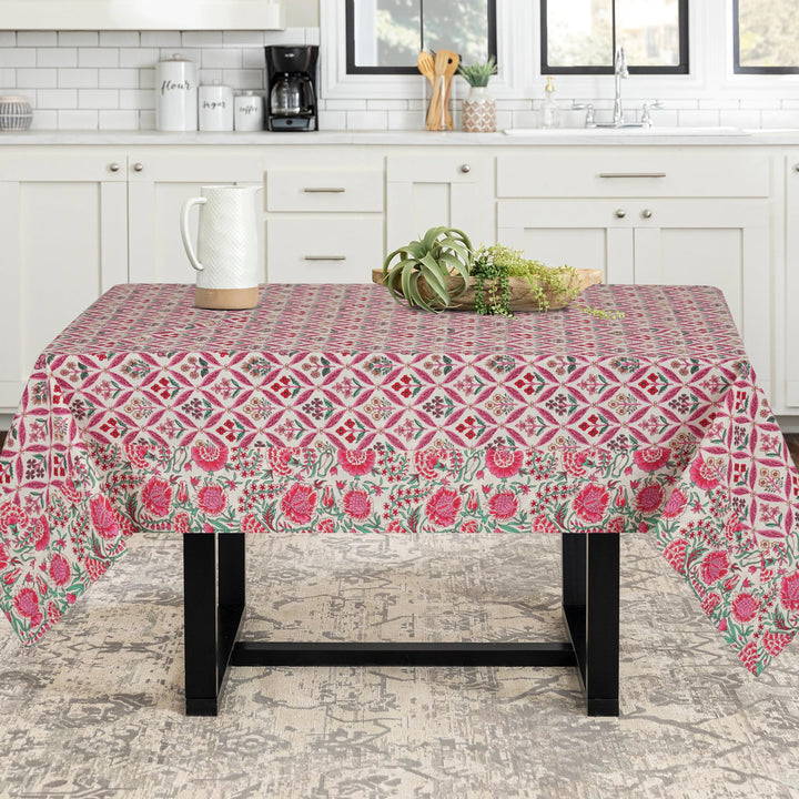 Jaipuri 4 Seater Cotton Table Cover - 123