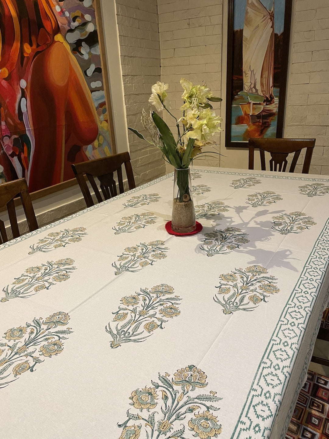 Jaipuri 6 Seater Cotton Table Cover - 100