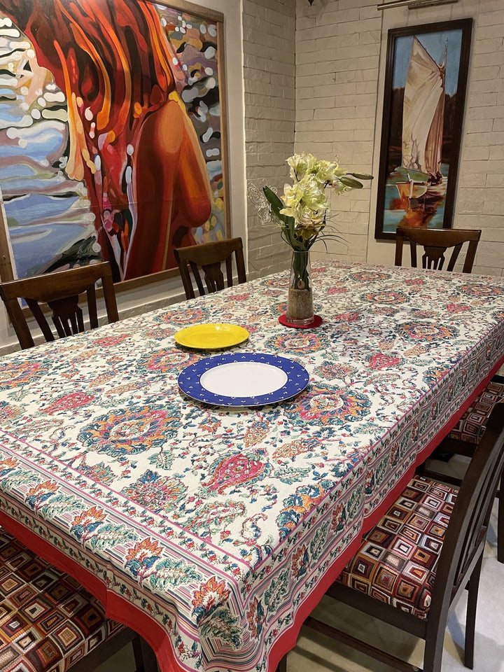 Jaipuri 6 Seater Cotton Table Cover - 121