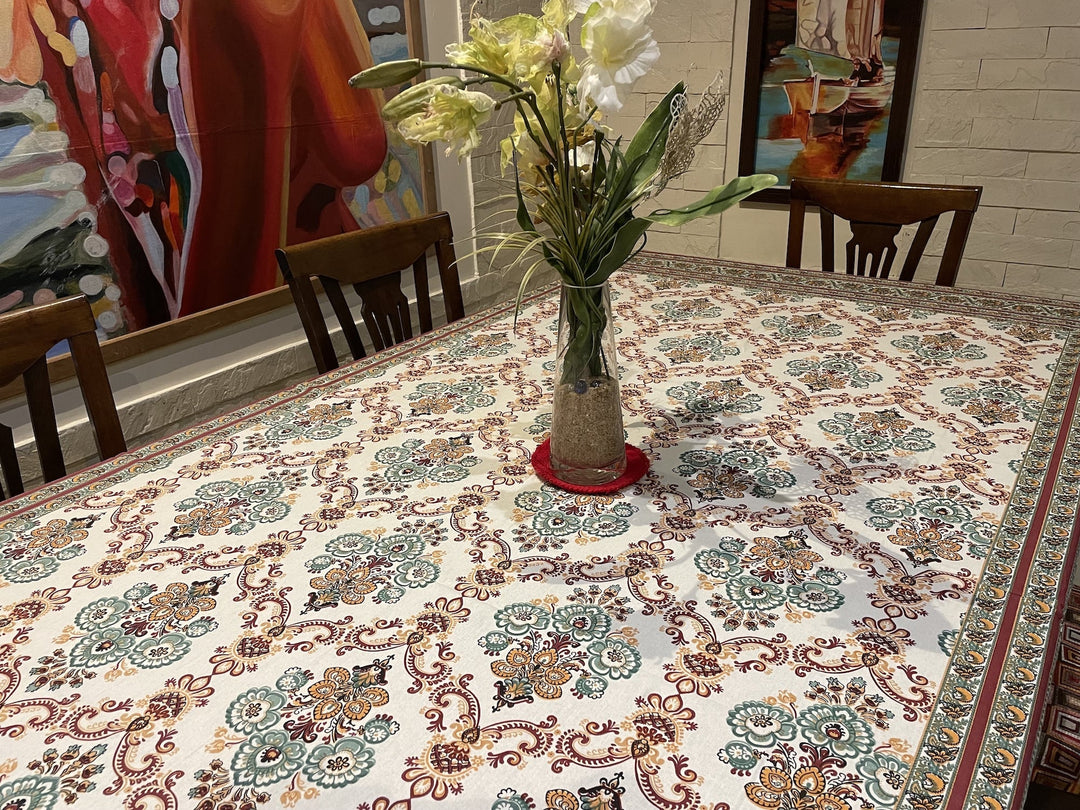 Jaipuri 6 Seater Cotton Table Cover - 127