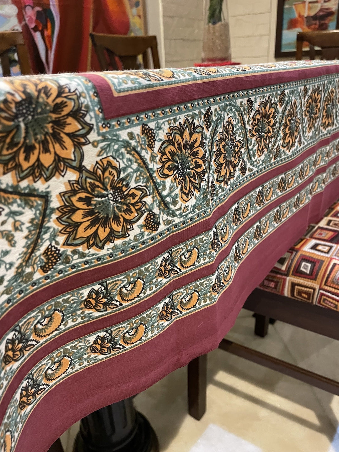 Jaipuri 6 Seater Cotton Table Cover - 127